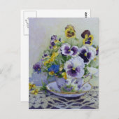 6300 Stiefmütterchen in Teacup Postkarte (Vorne/Hinten)