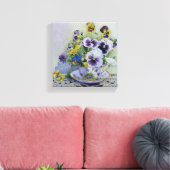 6300 Stiefmütterchen in Teacup Wrapped Canvas Prin Leinwanddruck (Insitu (Wohnzimmer))
