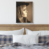 6332-2-Frau mit Top Hat and Feathers Leinwanddruck (Insitu (Schlafzimmer))