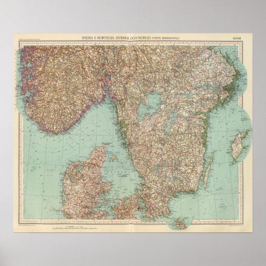 6364 Schweden, Südnorwegen Poster (Vorne)