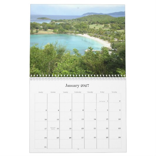 636, 2009 karibischer Strand-Kalender Kalender (Jan 2027)