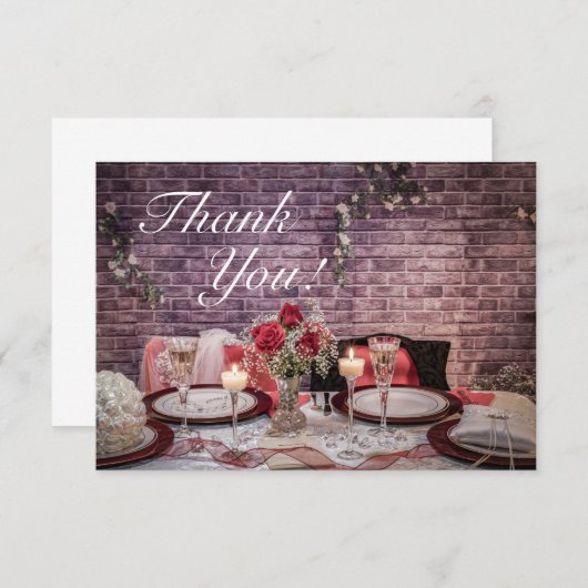 6371-Braut- und Hochzeitstisch Dankeskarte (Vorne/Hinten)