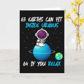 63 Erden passen in Uranus Funny Astronomie Sp Karte (Gelbe Blume)