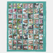 63 Foto-Collage-Raster mit Text - grün Fleecedecke (Vorderseite)