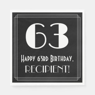 63. Geburtstag ~ Art Deco Inspiriert Look "63", Na Serviette