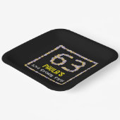 63. Geburtstag: Blumennummer, Individuelle Name, B Pappteller (Gewinkelt)