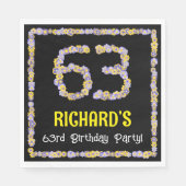 63. Geburtstag: Blumennummer, Individuelle Name, B Serviette (Vorderseite)