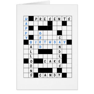 63. Geburtstag, Kreuzworträtsel Puzzle Geburtstags