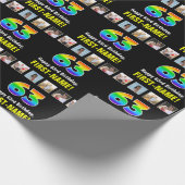 63. Geburtstag: Regenbogen "63"; benutzerdefiniert Geschenkpapier (Ecke)