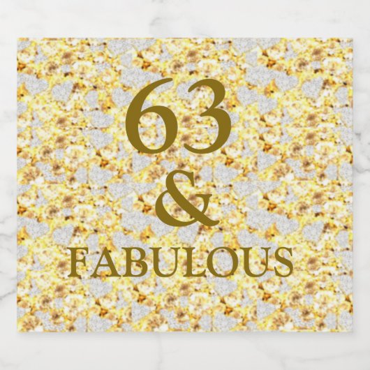 63. Geburtstag Schaumweinetikett (Einzelnes Label)