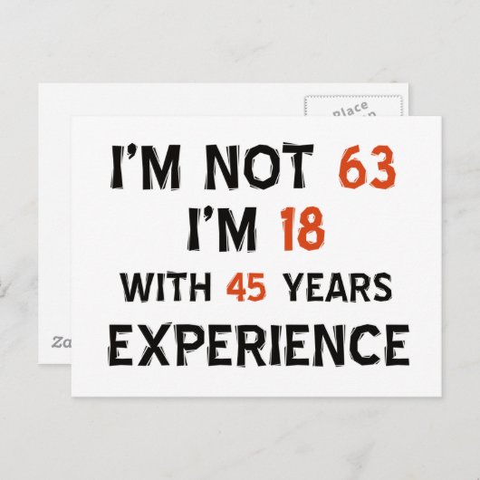 63. Geburtstagsdesigns Postkarte (Vorne/Hinten)