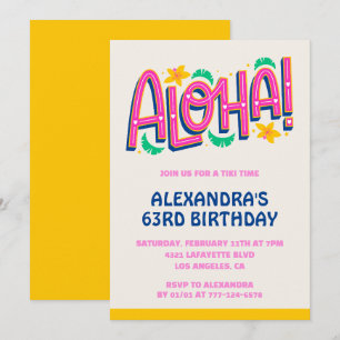 63. Geburtstagseinladungen Tropical Aloha Hawaii Einladung