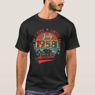 63 Geburtstagskleidung Vintag Juli 1958 63 Jahre a T-Shirt