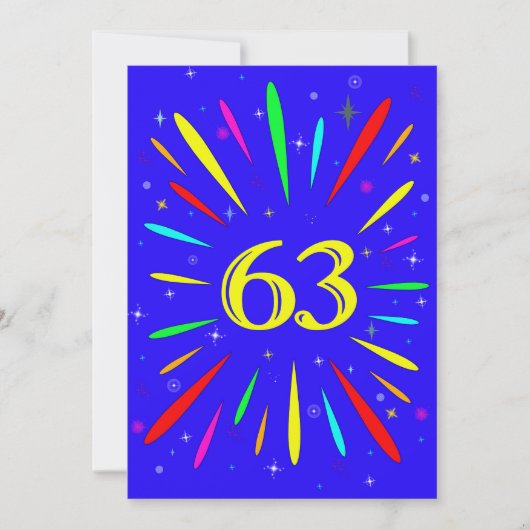 63. Geburtstagspartei Einladung Explosion (Vorderseite)