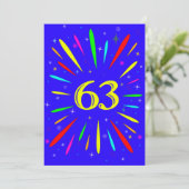 63. Geburtstagspartei Einladung Explosion (Stehend Vorderseite)