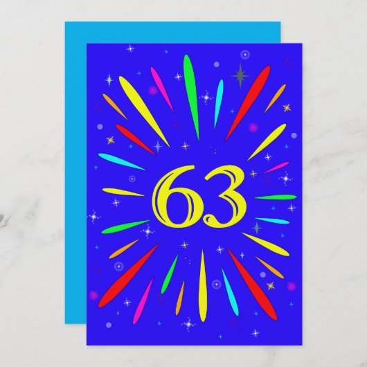 63. Geburtstagspartei Einladung Explosion (Vorne/Hinten)