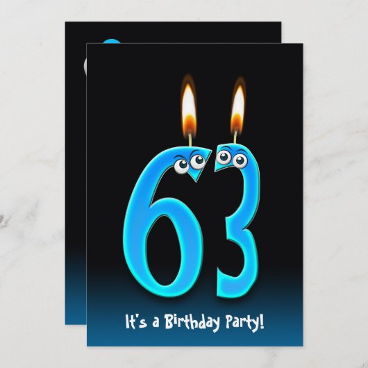 63. Geburtstagsparty Einladung (Vorne/Hinten)