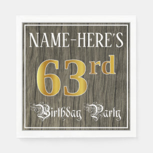 63. Geburtstagsparty - Imitate Gold & Imitate Wood Serviette