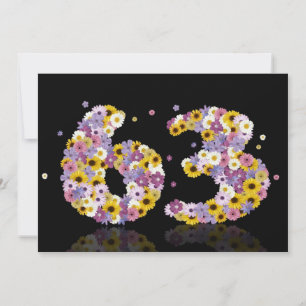 63. Geburtstagsparty mit Blumenbriefen Einladung