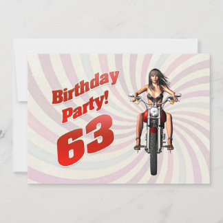 63. Geburtstagsparty mit einem Mädchen auf einem M Einladung