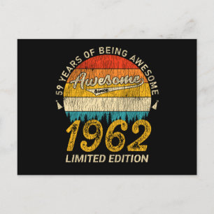 63 Jahre alt 1962 Retro Awesome 63. Geburtstagsges Postkarte