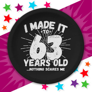 63 Jahre alt Sarcastic Meme Funny 63. Geburtstag Pappteller