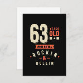 63 Jahre alt und immer noch Roclin & Rollin RSVP Karte (Vorne/Hinten)