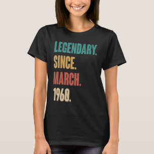63 Jahre alt Vintag 1960 Geburtstag März 63. Deko T-Shirt