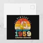 63 Jahre alte Frauen Tag 1959 Vintag 63. Geburtsta Postkarte (Vorne/Hinten)
