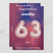63 Jahre alte Happy Birthday Card (Vorne/Hinten)