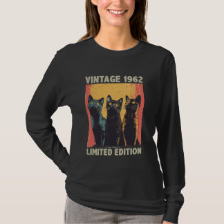 63 Jahre altes Geschenk Retro Vintag 1962 Katze Lo T-Shirt