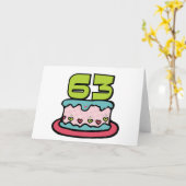 63-jähriger Geburtstagskuchen Karte (Gelbe Blume)
