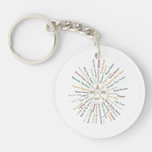 63 National Parks Karte Geschenke US Park Vintage  Schlüsselanhänger