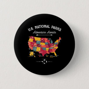 63 Nationalparks Karte Us Park Retro Vintage Campi Button
