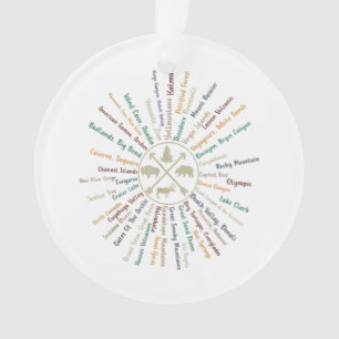 63 Nationalparks-Kartengeschenke US-Park Vintage-C Ornament