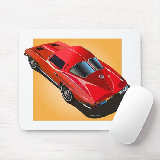 63 Rotgelb im Spaltfenster Mousepad (Mit Mouse)