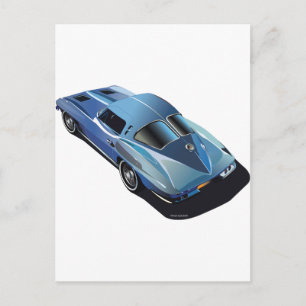 63_Split Window_Blue Postkarte