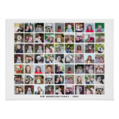 63 Square Foto Collage Grid mit Text - schwarz Poster (Vorderseite)