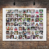 63 Square Foto Collage Grid mit Text - schwarz Poster