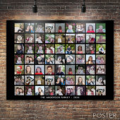 63 Square Foto Collage Grid mit Text - schwarz Poster