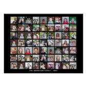 63 Square Foto Collage Grid mit Text - schwarz Poster (Vorderseite)
