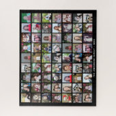 63 Square Foto Collage Grid mit Text - schwarz Puzzle (Vertikal)