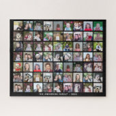 63 Square Foto Collage Grid mit Text - schwarz Puzzle (Horizontal)