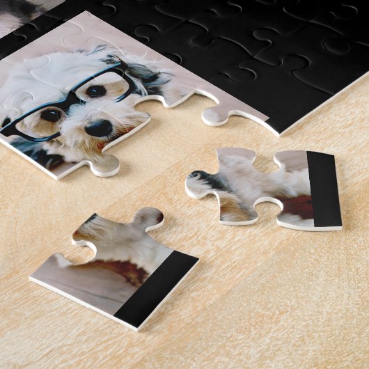 63 Square Foto Collage Grid mit Text - schwarz Puzzle (Seite)