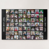 63 Square Foto Collage Grid mit Text - schwarz Puzzle (Horizontal)