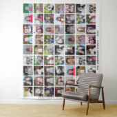 63 Square Foto Collage Grid mit Text - weiß Wandteppich (Beispiel)