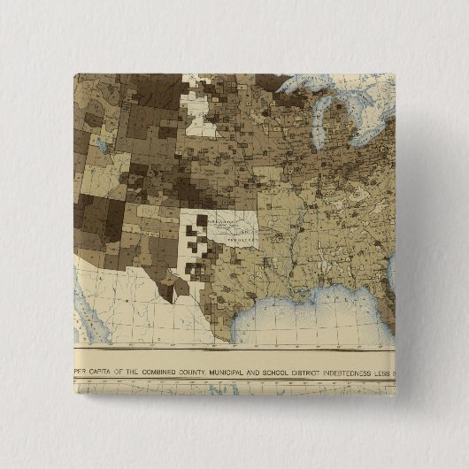 63 Steuern, Verschuldung 1890 Button (Vorderseite)