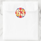63 UK Gold Runder Aufkleber (Tasche)