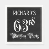 63rd Birthday Party — Fancy Script + Custom Name Serviette (Vorderseite)