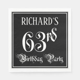 63rd Birthday Party — Fancy Script + Custom Name Serviette